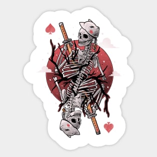 Samurai Skull Card - Dark Goth Skeleton Japanese Oriental Gift Sticker